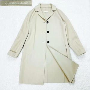 Max Mara Cucito Amano Wool Double-Face River Coat Chestnut S Used - Picture 1 of 12