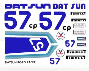 #57 Datsun Road Racer SCCA - Trans AM 1/32nd Scale Slot Car Waterslide Decals - Bild 1 von 1