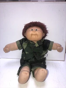 Vintage Boy Cabbage Patch Kids 1984 Red Hair Brown Eyes HM2 Army Camouflage NM - Bild 1 von 8