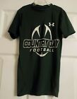 Boy's Dark Green Under Armour Heat Gear Shirt Size S 7-8 Country Football Theme
