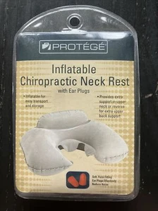 Protege Inflatable Chiropractic Neck Rest Pillow With Ear Plugs New In Package - Picture 1 of 6
