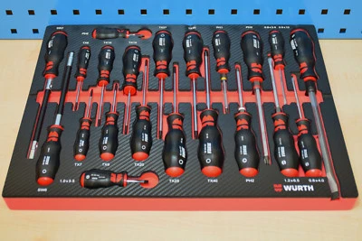 Würth Zebra Screwdriver Set in Foam Insert for Workshop Trolley 8.4.1