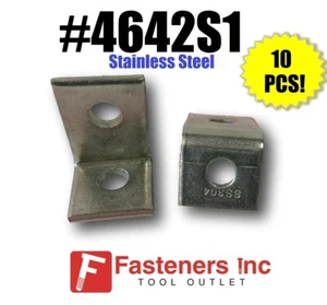 (4642S1) 2-Hole STAINLESS STEEL 90° Corner Angle Unistrut Channel 10/BOX - Picture 1 of 4