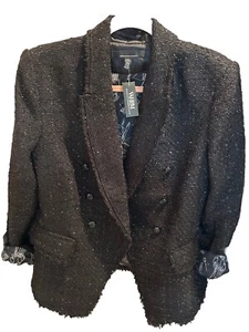 Blazer de tweed negro White House Black Market talla 14 nuevo con etiquetas - Imagen 1 de 3