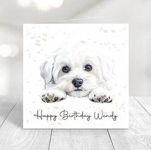 PERSONALISED BICHON FRISE BIRTHDAY CARD, MOTHER'S DAY, FATHER'S DAY - Picture 1 of 6