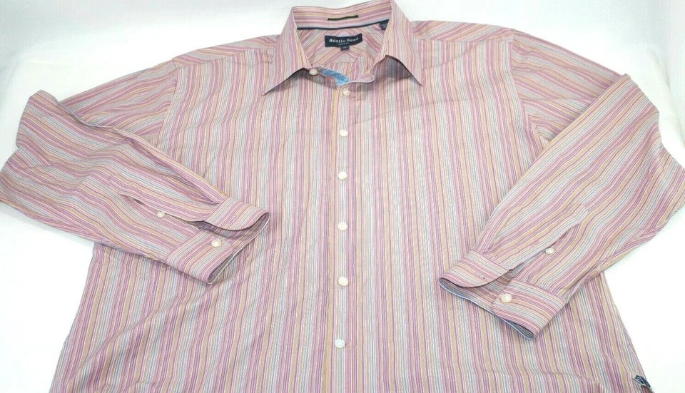 Camisa Austin Reed Manga Larga Rosa Rayas Informal Negocios Botón Para Hombres XL Foto 1 de 3