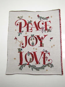 Lot of 15 - Peace Joy Love Holy Christmas Holiday Tapestry Fabric Pillow Panel - Picture 1 of 3