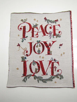 Lot of 15 - Peace Joy Love Holy Christmas Holiday Tapestry Fabric Pillow Panel - Image 1 of 3