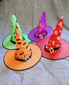 Halloween LOT 4 Witch Hats for Parties & Trick or Treat / Pumpkins, Spiders, Bat - Picture 1 of 7