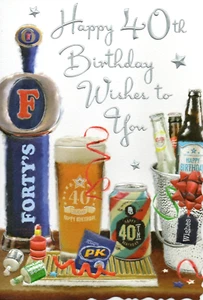 40th BIRTHDAY CARD AGE 40 ~ QUALITY CARD ~ MODERN DESIGN LOVELY VERSE - Picture 1 of 2