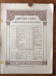 Antike Schirmer Grieg Partitur Duett op 46 Nr 4 Bergkönig - Bild 1 von 4