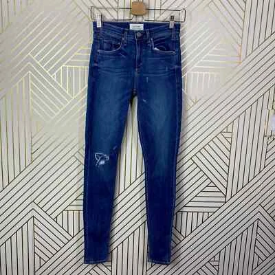 Обтягивающие искусственно состаренные джинсы из денима MCGUIRE 185B размер 25 - Изображение 1 из 4