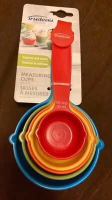New Trudeau measuring cups, set of 5. Red orange yellow blue green - Image 1 of 3