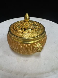 Brass Vintage Cone Incense Burner Holder Small Statue Censer Home Office Decor A - Picture 1 of 7