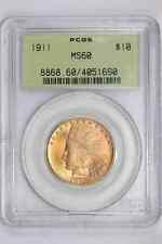 1911 $10 GOLD INDIAN EAGLE PCGS MS60 OGH - LOOKS NICER!