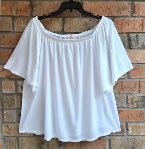 Camicia donna H&M bianca spalle scoperte elastica manica corta taglia M - Foto 1 di 5