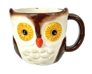 Owl Coffee Mug Ceramic Brown White 10 oz Microwave Dishwasher Safe Tea - Picture 1 of 7