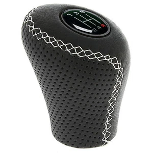 Sumex Race Sport Lift Up Reverse Leather Gear Stick Knob - Classic White Stitch - Picture 1 of 2