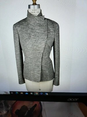 NOVO COM ETIQUETAS JAQUETA THE ROW BARNES PRETO E BRANCO BOUCLE 8 - Imagem 1 de 4