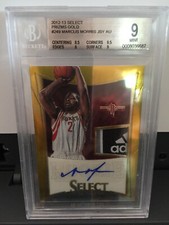 2012-13 SELECT PRIZM GOLD LOGO TAG PATCH AUTO MARCUS MORRIS #7/10 BGS 9 AUTO 10