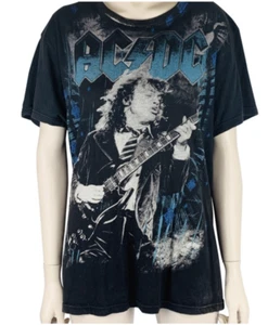 AC/DC BLACK TEE T SHIRT, ANGUS MCKINNON YOUNG, GUITAR ROCK BAND MUSIC, LF STORE - Bild 1 von 4