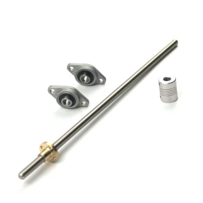 100-1200mm Lead 2/8mm T8 Lead Screw Set w Coupler & Bearing block for 3D Printer