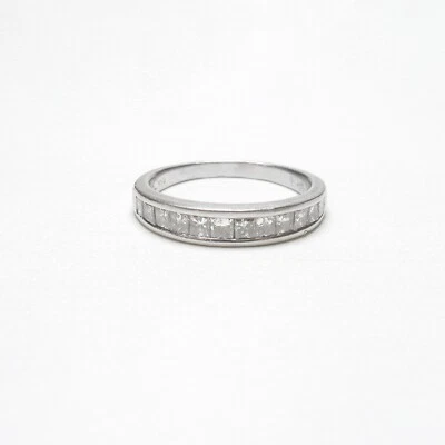 Anillo estilo banda de diamantes talla princesa 12 platino Stephen David Leonard 0,85 quilates Foto 1 de 4