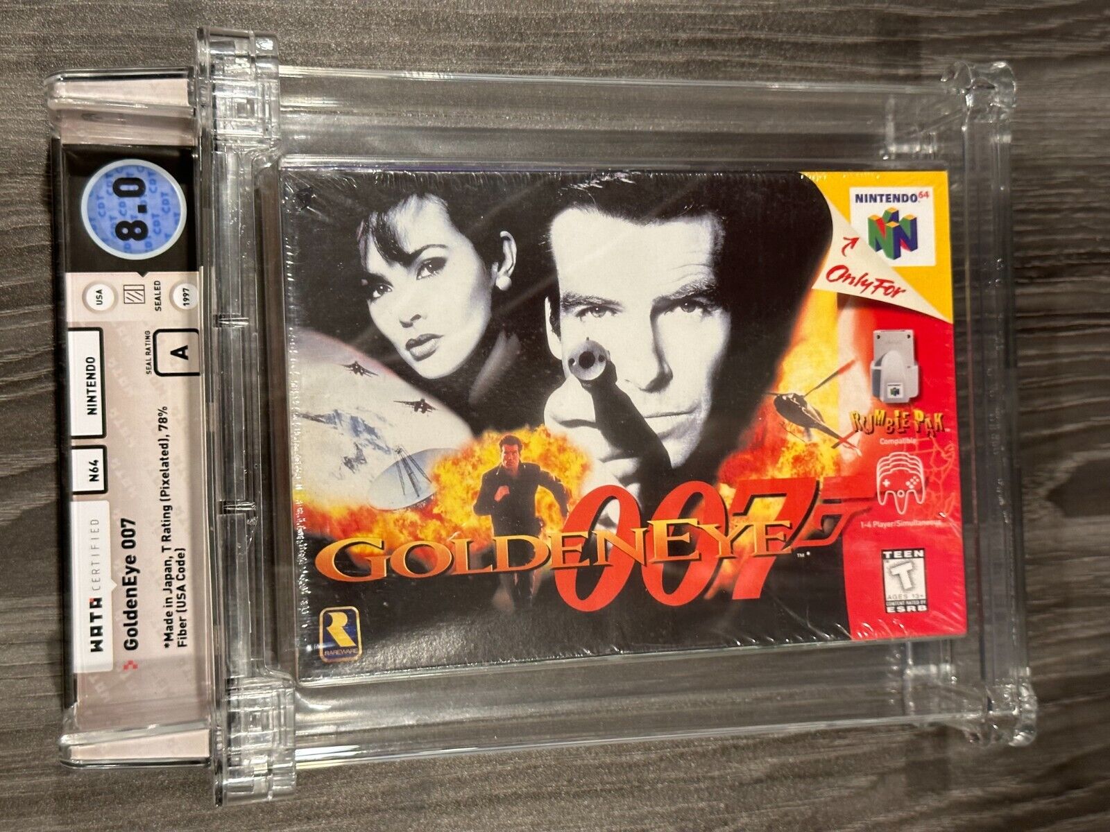 GoldenEye 007 Nintendo 64 N64, New Sealed GRADED WATA 8.0 A