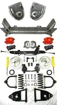 1948 1952 Ford Truck Mustang II Power Front End Suspension 2" Drop Red Wilwood - Imagem 1 de 4