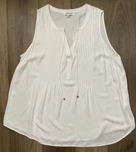 Rose And Olive Tunic Top Blouse White Pleated Sleeveless Women’s 1X - Picture 1 of 9