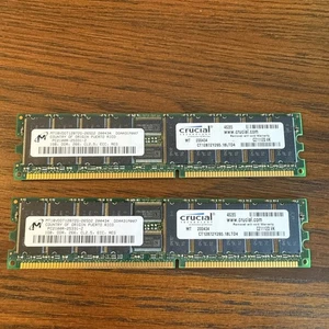 Crucial 1gb DDR 266 CL2.5 ECC Registered RAM X2 Untested - Picture 1 of 6