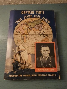 Vintage 1935 Captain Tim's Ivory Stamp Club Album W/Stamps-Very Good - Picture 1 of 14