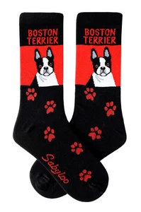 Boston Terrier Perro Para Hombre Calcetines Crew Talla 10-13 Sabyloo Calcetines Patas Moda Nuevos - Imagen 1 de 1