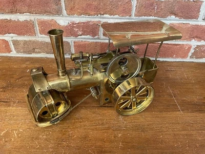 Vintage WILESCO D36 BRASS LIVE STEAM ENGINE "ROLLER"  TRACTION TRACTOR  W German - Image 1 of 4