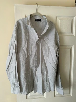ASOS Linen LS Shirt Light Grey 2XL - Image 1 of 4