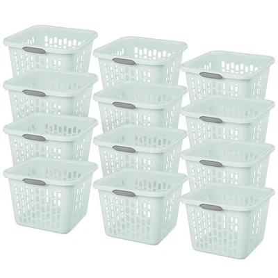 Sterilite Laundry Basket, 1.5 Bushel Plastic Hamper with Handles, Mint, 12 Pack - Image 1 of 4