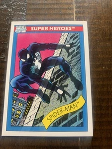 1990 Marvel Comics Super Heroes Spider-Man #2 Black Suit Trading Card Mint - Picture 1 of 2