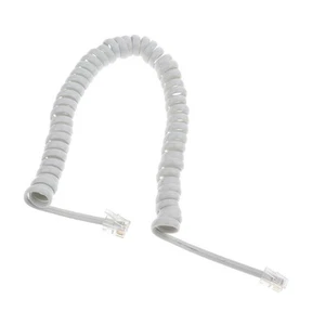 5Ft Modular Curly Coiled Telephone Handset Cord RJ-22 4P4C ( - Zdjęcie 1 z 4
