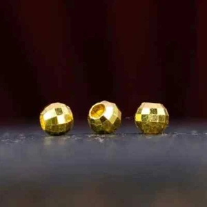 Gold Lucky Spacer Beads for Bracelet Round Brass Beads Jewelry Connecter Beads - Picture 1 of 4