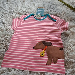 Frugi Bobster Wrap Around T-Shirt Mid Pink Age 18-24months BNWT - Picture 1 of 11