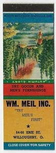 Wm. Meil Inc. Willoughby O. Men's Furnishings Empty Matchcover - Picture 1 of 3