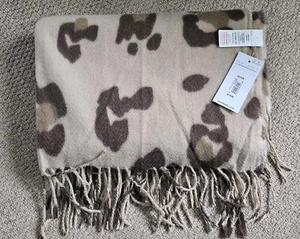 NWT-New Look Oversized Brown Animal Print Brushed Flannel Winter Scarf - Picture 1 of 3
