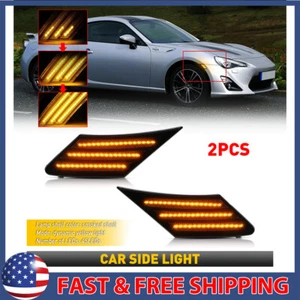 For 2013-19 Subaru BRZ Scion FR-S Smoke Amber LED Turn Signal Side Marker Lights - Picture 1 of 12