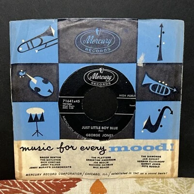 EX+ • George Jones – Out Of Control / Just Little Boy Blue 7" 45 Mercury 71641 Foto 1 de 3