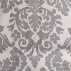 Essence By Waverly Gray On Off White Fabric Drapery Upholstery 2.88 Yds X 54" - Picture 1 of 5