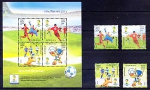 India 2014 FIFA Football Soccer World Cup Sports 4v Stamps + Miniature Sheet MNH - Picture 1 of 2