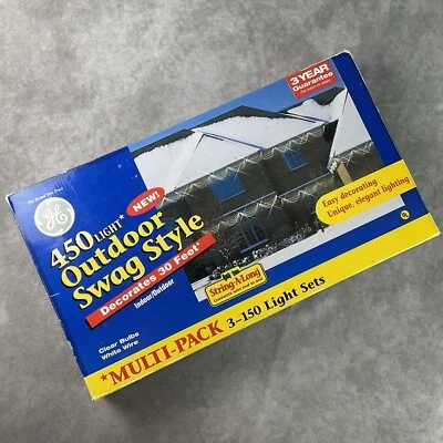 GE 450 Luz Swag Estilo Navidad Cadena-A-Long Luces Cálidas 30 pies Interior y Exterior Foto 1 de 4