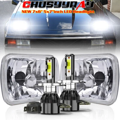Faro LED de haz alto/bajo luces H4 6000K para Mazda RX-7 1986-1991 5x7" 7X6" pulgadas Foto 1 de 4