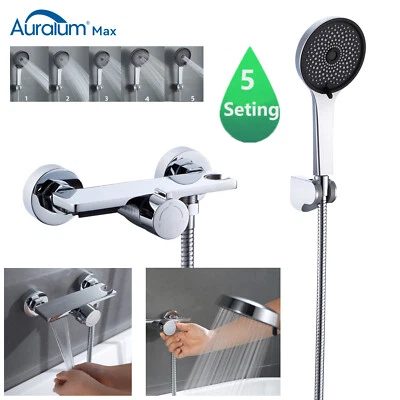 AURALUM MAX Badewannenarmatur Duschset Wasserhahn Wannenarmatur Bad Armatur mit Handbrause