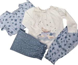 MARKS & SPENCER Kids Girl Seal Stars Pyjamas 4 Pieces Top And Bottom 1.5-2 Years - Picture 1 of 5